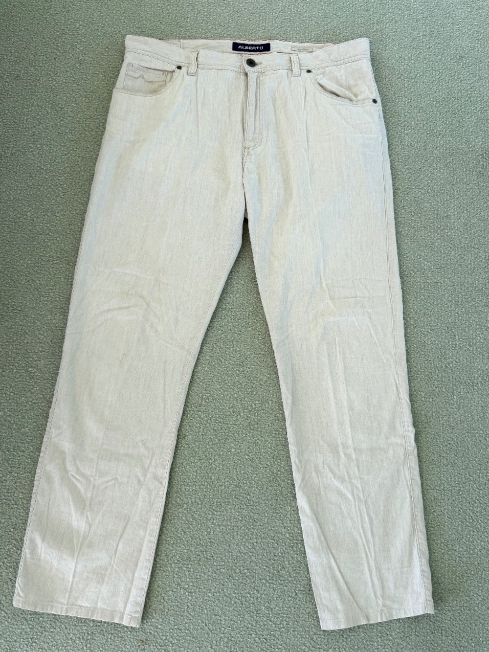 ALBERTO  linen stretch jeans, cream color